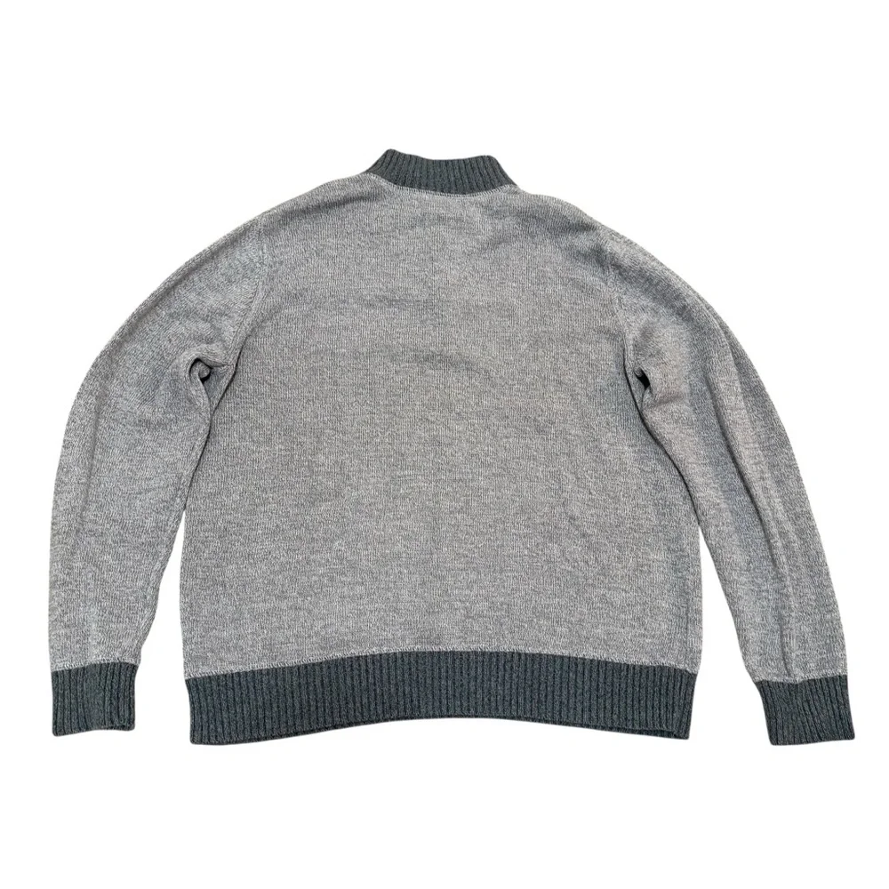 Eddie Bauer men’s XL gray 1/4 zip cotton sweater pullover mock neck grandpacore